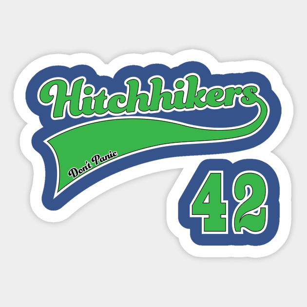 Hitchhikers Sticker by Godot